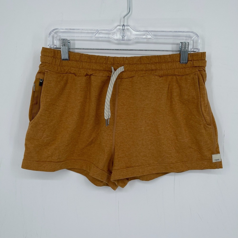 Vuori Women's Orange Elastic Waist Pockets Halo Performance Active Shorts Size M